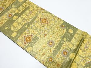 ヱ霞に華紋・古典柄織り出し袋帯